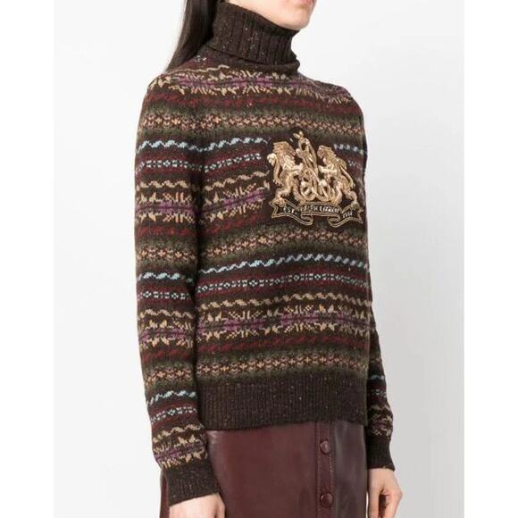 Ralph Lauren Purple Label Fair-isle Knit Embroidered Sweater M IT NWT $2490 - Picture 2 of 12